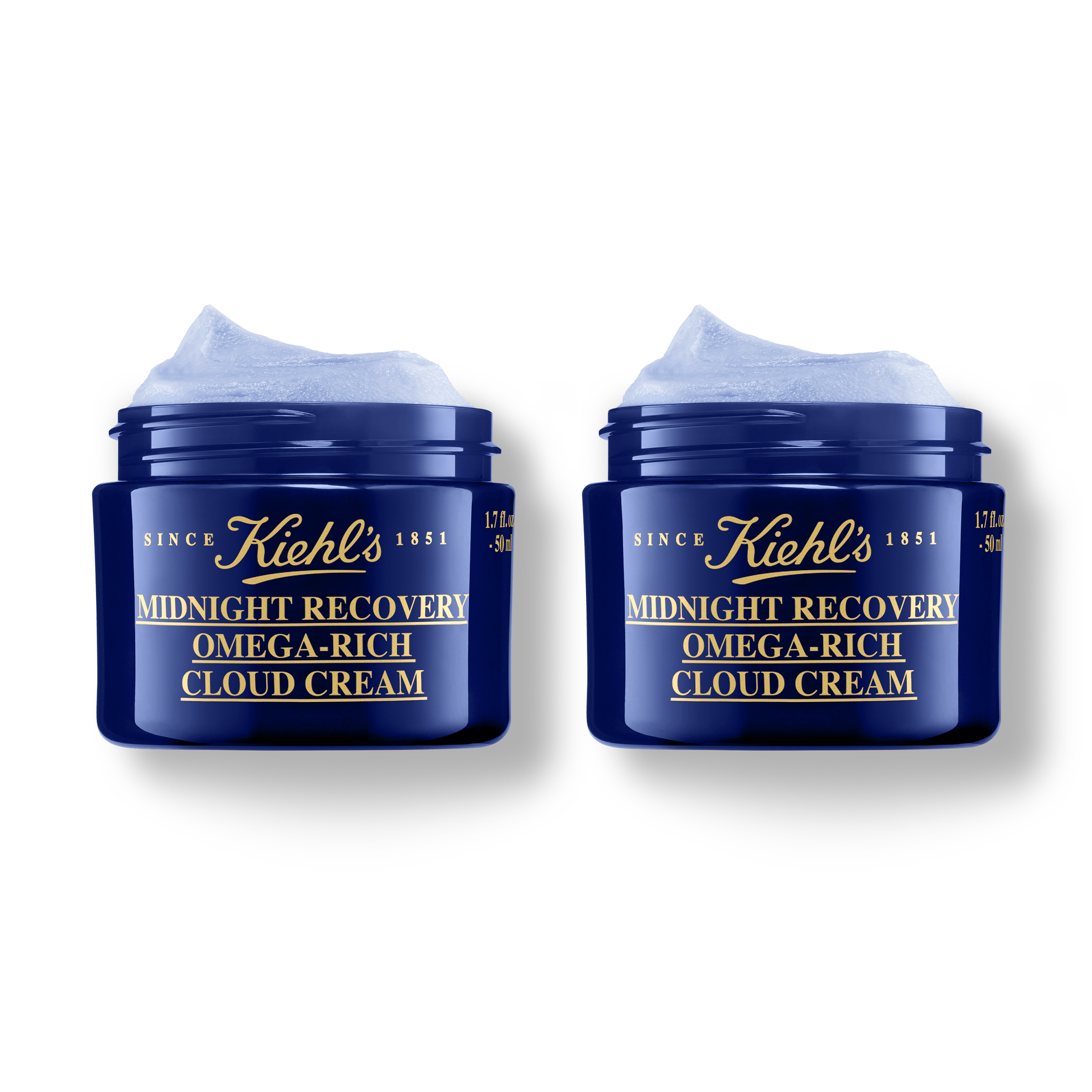 Kiehl's Midnight Recovery Omega Rich Botanical Night Cream 50ml Duo